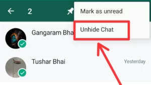 GB WhatsApp पर Hide Chat को Unhide कैसे करे 