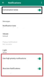 WhatsApp पर Reaction Notification कैसे बंद करे 